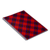 Carnet Leslie tartan rouge bleu violet plaid (Côté Droit)