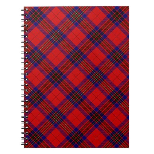 Carnet Leslie tartan rouge bleu violet plaid (Devant)