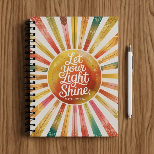 Carnet Let your light shine, Christian faith notebook 