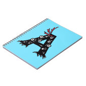 Carnet Letter A Initial Funny Cute Monster Kids (Côté gauche)