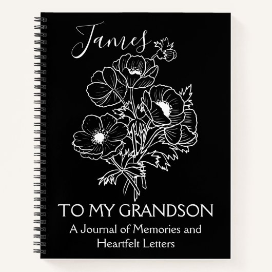 Carnet Letters to My Grandson: Boho Flower (Devant)