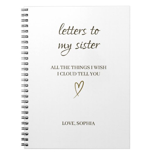 Carnet Letters to My Sister – Personalized Letter (Devant)