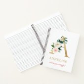 Carnet Lettre A dorée en monogramme | Devise ou citation  (Intérieur)