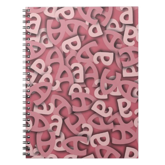 Carnet Lettre A rose (Devant)