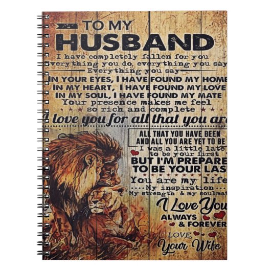 Carnet Lettre adorable au mari | Joli cadeau à mon homme (Devant)