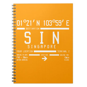 Carnet LETTRE Aéroport de Singapour Changi Code
