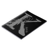 Carnet Lettre alphabet Grunge géant K avec nom (Côté gauche)