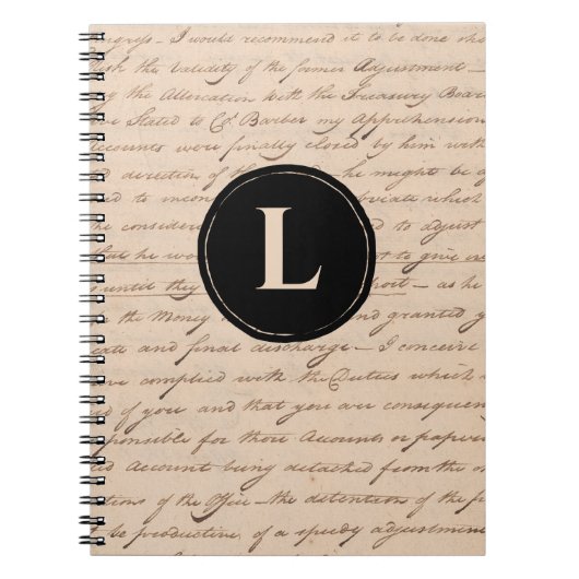 Carnet Lettre antique Monogramme Ancienne calligraphie de (Devant)