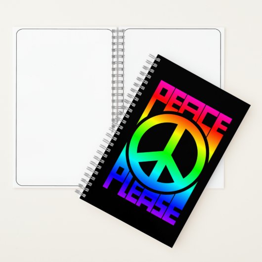 Carnet Lettre arc-en-ciel Peace Please (À l'intérieur)