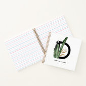 Carnet Lettre Boho D Monogramme | Tropical Cactus Custom (Intérieur)