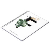 Carnet Lettre Boho F Monogramme Monographie tropicale Mon (Côté gauche)