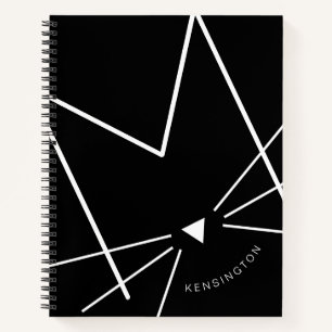 CARNET LETTRE CHAT NOIR ET BLANC M MONO PERSONNALISÉ