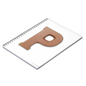 Carnet Lettre chocolat p (Côté gauche)