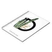 Carnet Lettre D Monogramme | Cactus tropicaux Personnalis (Côté gauche)