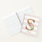 Carnet LETTRE D'HUILE D'OR Floral BLANC S MONO (Intérieur)