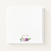 Carnet LETTRE D'HUILE D'OR Floral Violet B Monogramme (Dos)