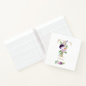 Carnet LETTRE D'HUILE D'OR Floral Violet T MONO (Intérieur)