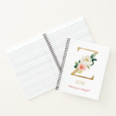 Carnet Lettre d'or monogramme Z | Moto ou devis floraux (Intérieur)