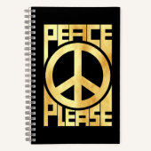 Carnet Lettre dorée Peace Please (Recto)