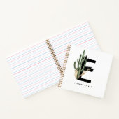 Carnet Lettre E Monogramme | Cactus tropicaux Personnalis (Intérieur)