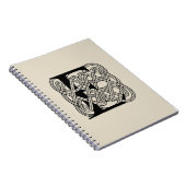 Carnet Lettre E Noeud Celtique Monogramme Vintage (Côté Droit)