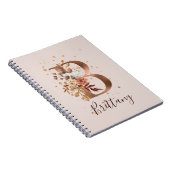 Carnet LETTRE FLEURIE B automne Cuivre Automne Fleurs (Côté Droit)