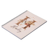 Carnet LETTRE FLEURIÈRE H automne cuivre (Côté gauche)