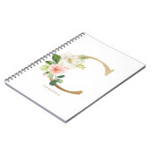 Carnet LETTRE Florale C MONO Pretty Faux Or (Côté gauche)