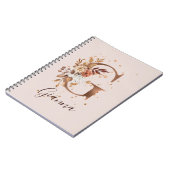 Carnet LETTRE Florale D'Automne Cuivre G Fleurs D'Automne (Côté gauche)