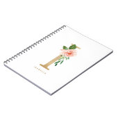 Carnet LETTRE Florale Faux OR FROID Pink I MONO (Côté gauche)