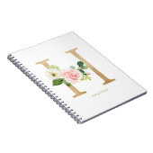 Carnet LETTRE Florale H MONO Pretty Faux Or (Côté Droit)
