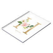 Carnet LETTRE Florale H MONO Pretty Faux Or (Côté gauche)