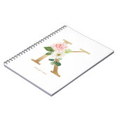 Carnet LETTRE Florale K MONO Pretty Faux or (Côté gauche)