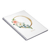 Carnet LETTRE Florale O Monogramme Pretty Faux Or (Côté Droit)