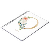 Carnet LETTRE Florale O Monogramme Pretty Faux Or (Côté gauche)