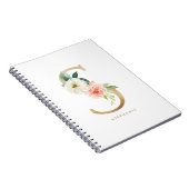 Carnet LETTRE Florale S MONO Pretty Faux Or (Côté Droit)