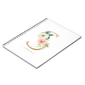 Carnet LETTRE Florale S MONO Pretty Faux Or (Côté gauche)