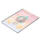 Carnet Lettre G de monogramme Fille lapin endormi Études  (Côté gauche)