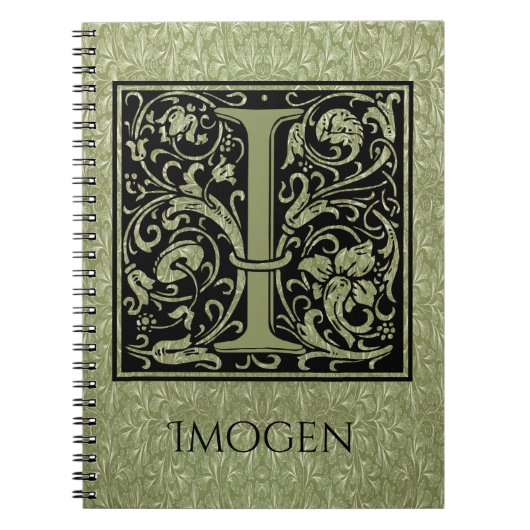 Carnet LETTRE I PREMIÈRE LETTRE MONogramme (Devant)