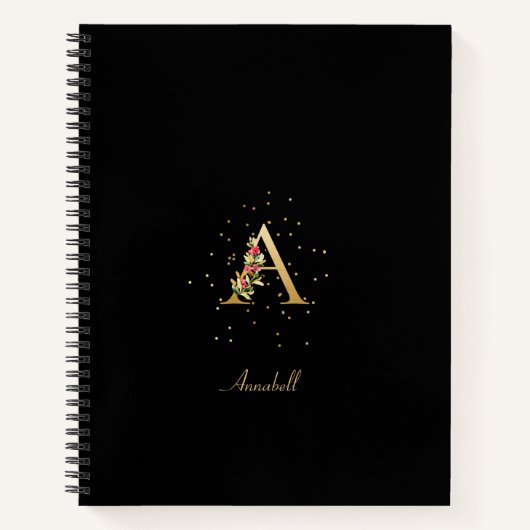 Carnet Lettre initiale A en monogramme moderne avec motif (Devant)