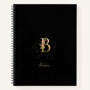 Carnet Lettre initiale B en monogramme moderne à motif fl