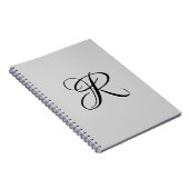 Carnet LETTRE INITIALE Calligraphie 3D Noire | Pastel Gre (Côté Droit)