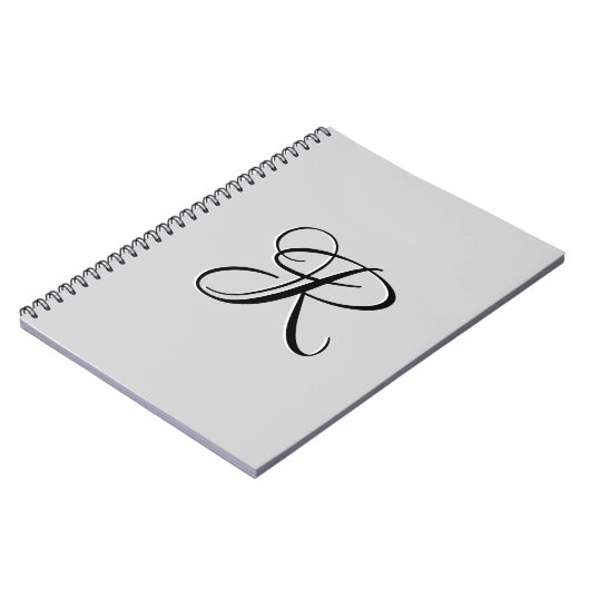 Carnet LETTRE INITIALE Calligraphie 3D Noire | Pastel Gre (Côté gauche)