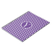 Carnet Lettre initiale classique chic Polka Dot Purple (Côté gauche)
