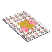 Carnet Lettre initiale du Rose floral Monogramme Nom Coup (Côté Droit)