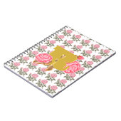 Carnet Lettre initiale du Rose floral Monogramme Nom Coup (Côté gauche)