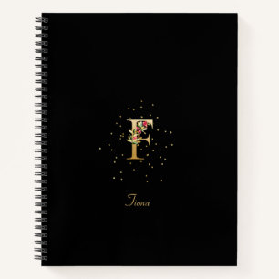 Carnet Lettre initiale F en monogramme moderne avec motif