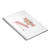Carnet LETTRE INITIALE Florale MONO (Côté Droit)