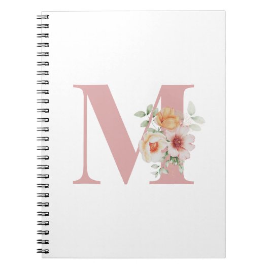 Carnet LETTRE INITIALE Florale MONO (Devant)