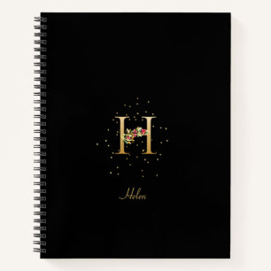 Carnet Lettre initiale H en monogramme moderne avec motif